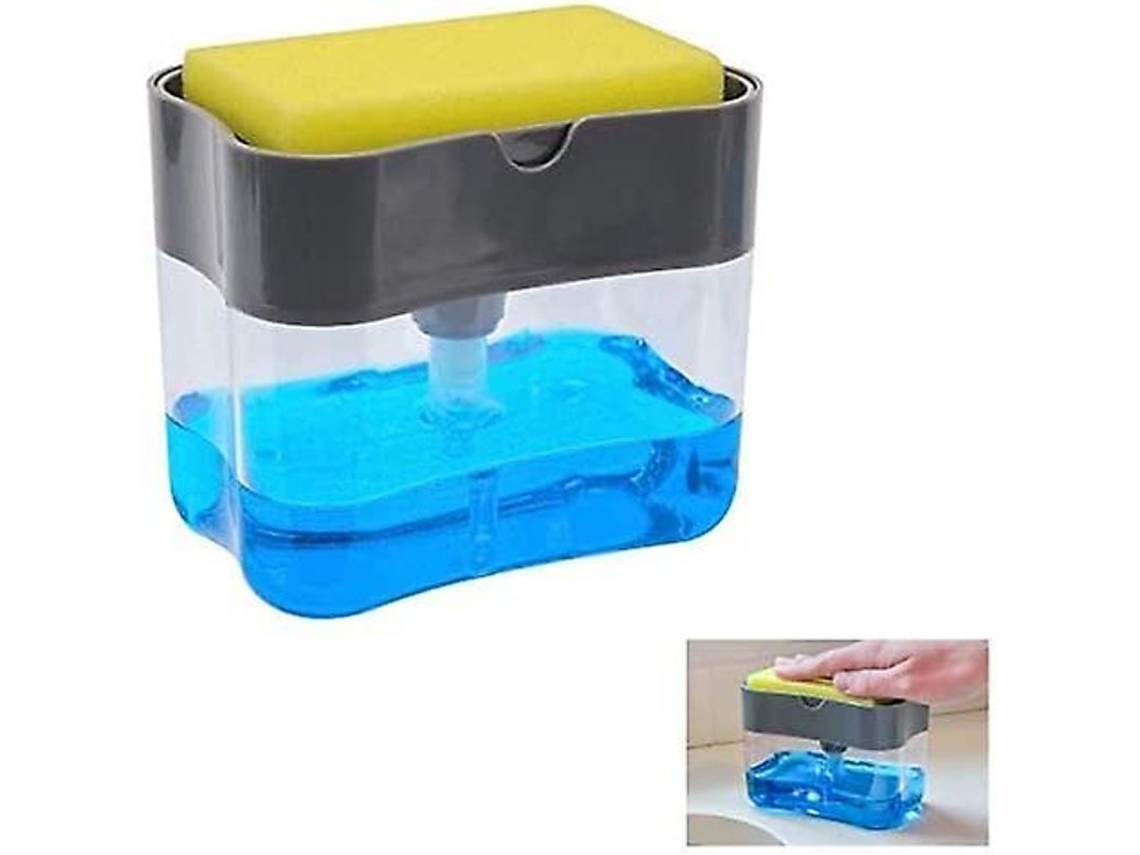 Dispensador De Jabón 2 En 1 Con Soporte Para Esponja, Organizador Para Fregadero De Cocina
