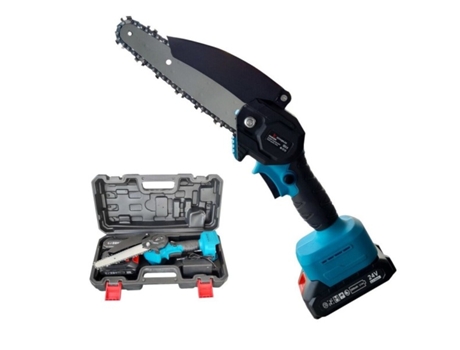 Mini Motosierra Electrica 24V Doble Bateria 6'' Pin TRADE SHOP TRAESIO