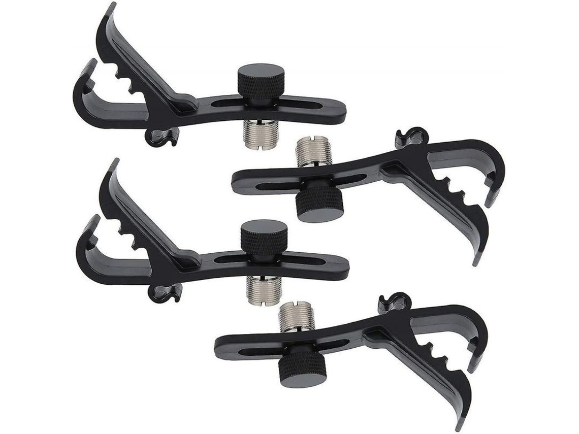 Clips para micrófono 2026dn para batería, soportes antivibración ajustables, soportes para instrumentos musicales, 4 unidades, negro Czc