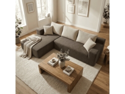 Coco Living Sofá De Salón Luna 3 Plazas - Pana Acanalada - Marrón Arena Izquierda