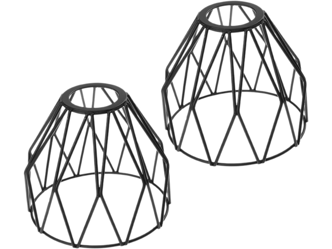 Juego De 2 Elegantes Pantallas De Lámpara De Hierro Negro Para Sala De Estar.