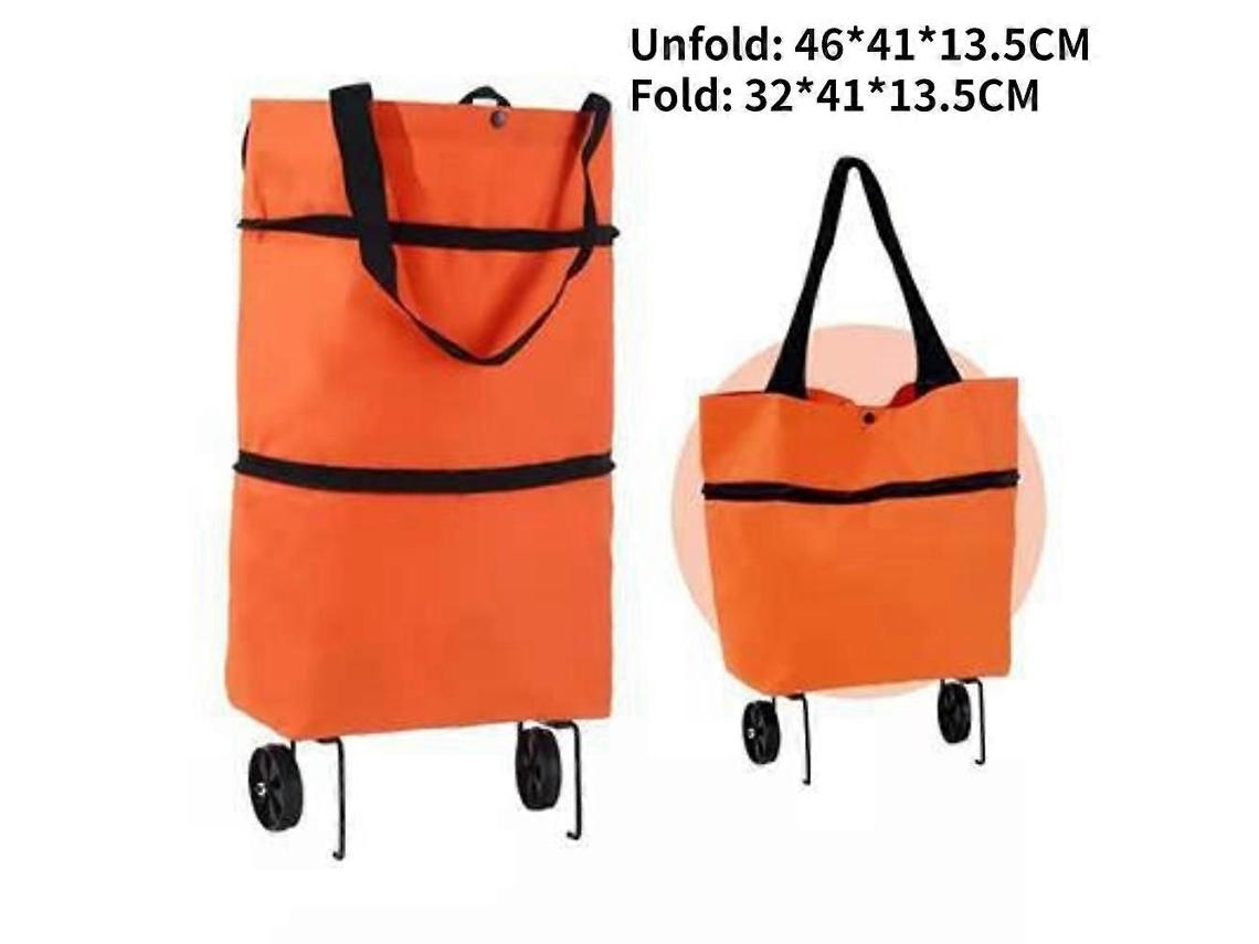 Carrito de compra pequeño y portátil con ruedas, organizador de alimentos y bolsa plegable para comprar verduras.