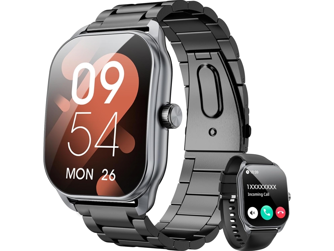 Reloj inteligente para hombres con llamadas Monitor de sueño de frecuencia cardíaca de 2 pantallas Rastreador de modos deportivos de 120+ por YEMAESRE
