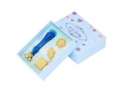 Sello De Cera Con 4 Troqueles Diseño Clásico Retro Patrón Claro Fácil Instalación Kit De Sellos De Cera Estrella Azul