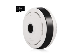BISBISOUS V380Pro Cámara de Vigilancia con Tarjeta de Memoria 16G Conexión Wifi Panorámica 360 Compatible con Android/Iphone Blanca