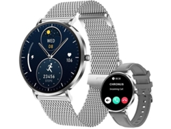 Reloj inteligente T8pro AMOLED de 1,32" con llamadas Bluetooth y pantalla plateada Yizhood