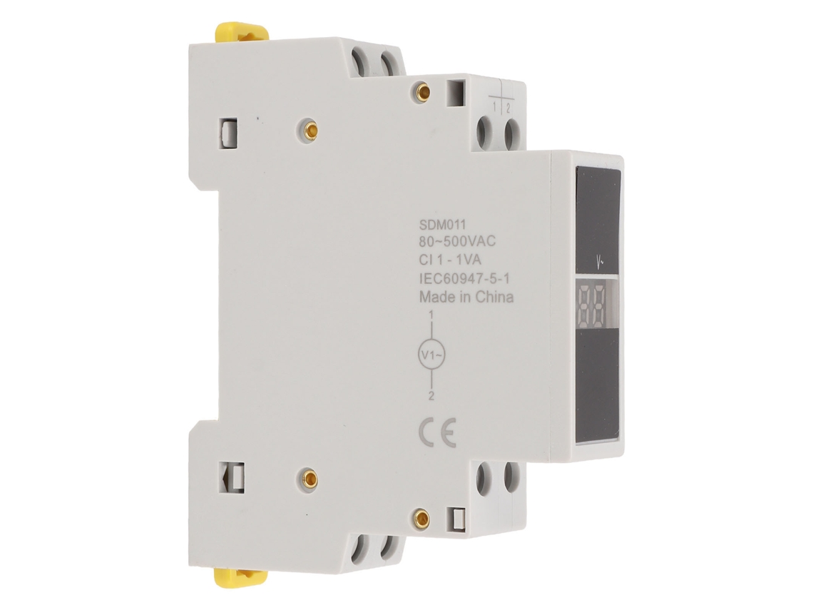Tensímetro Digital Monofásico Con Pantalla Clara, Carcasa De Abs, Módulo Para Riel Din Mini, Ac80v-500v Para Electricistas.