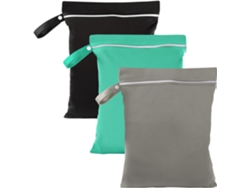 Bolsas Impermeables, Paquete De 3, 40 X 30 Cm, Con Cremallera (gris, Verde, Negro)