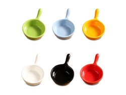 2026-33805-6 Platos De Cerámica Para Salsas Con Mango Mini Coloridos Anti-deslizantes Lavavajillas Seguros
