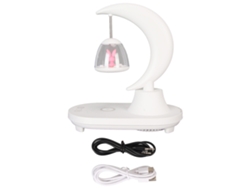 Lámpara De Noche Led De Sobremesa Con Carga Inalámbrica, Altavoz Bluetooth Y 8 Modos De Color Para La Lectura Infantil.