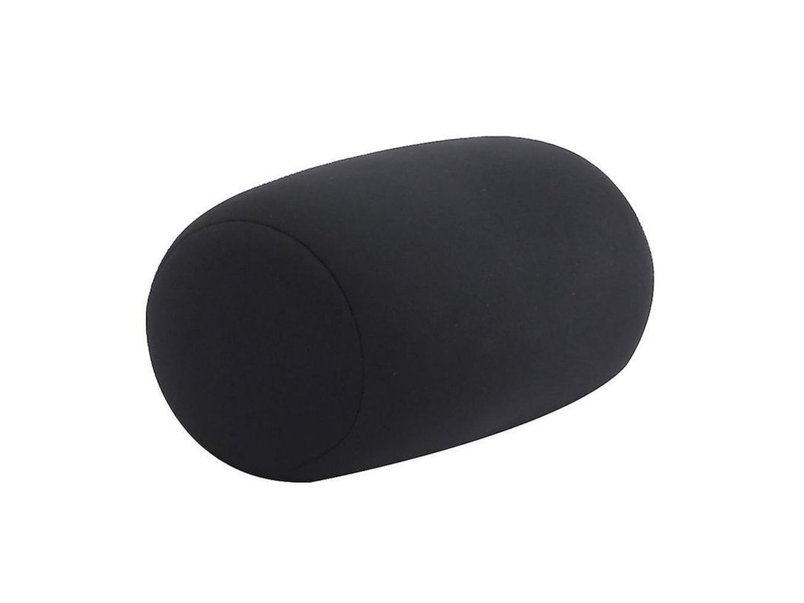 2026-almohada Cilíndrica De Partículas De Espuma Color Sólido Suave Y Cómoda Para Cabeza Y Cuello 30x16cm Negro