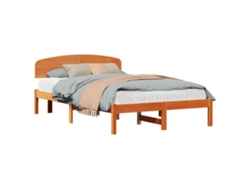 Maison Exclusive - Estructura De Cama Con Cabecera Marrón Cera 120 X 190 Cm