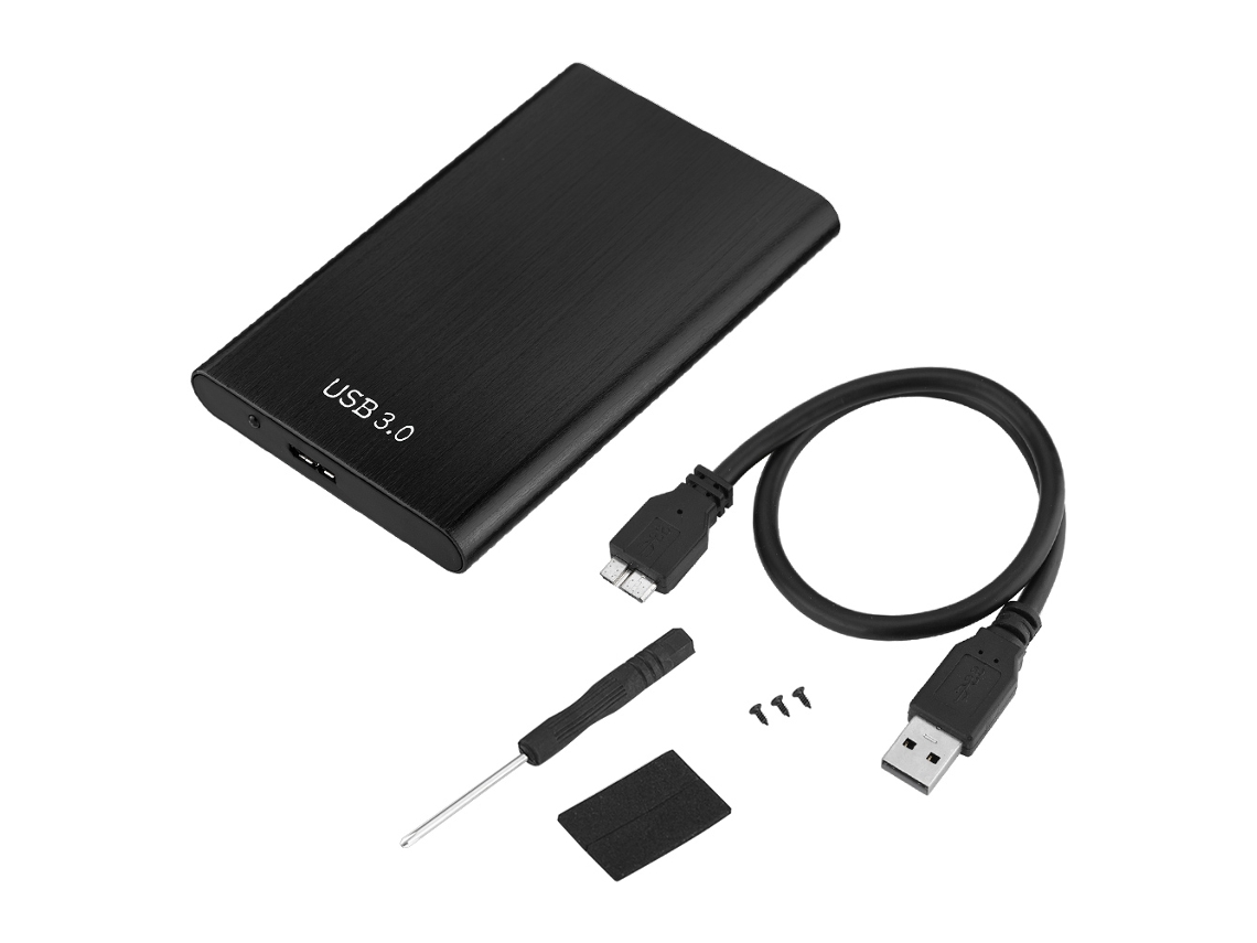 Caja Externa Para Ssd Sata De 2.5 Pulgadas, Aleación De Aluminio, Carcasa De Disco Duro Usb 3.0, Color Negro