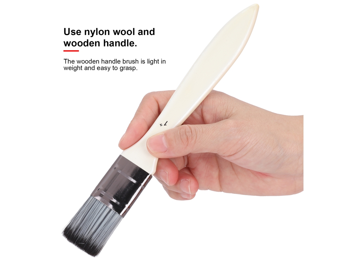 Juego De 24 Pinceles De Madera Y Nailon Con Estuche Para Acuarela Y Acrílico Blanco Perla.