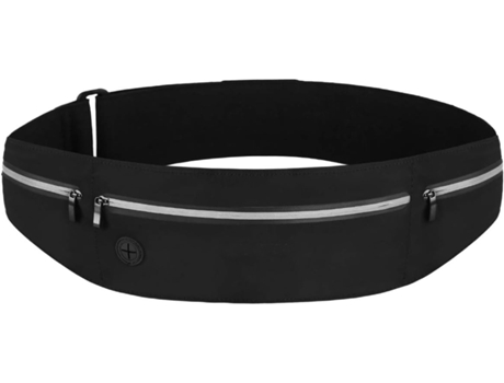 Cinturón de carrera delgado para hombres y mujeres, bolsa de carrera para entrenamiento, footing, running (negro)