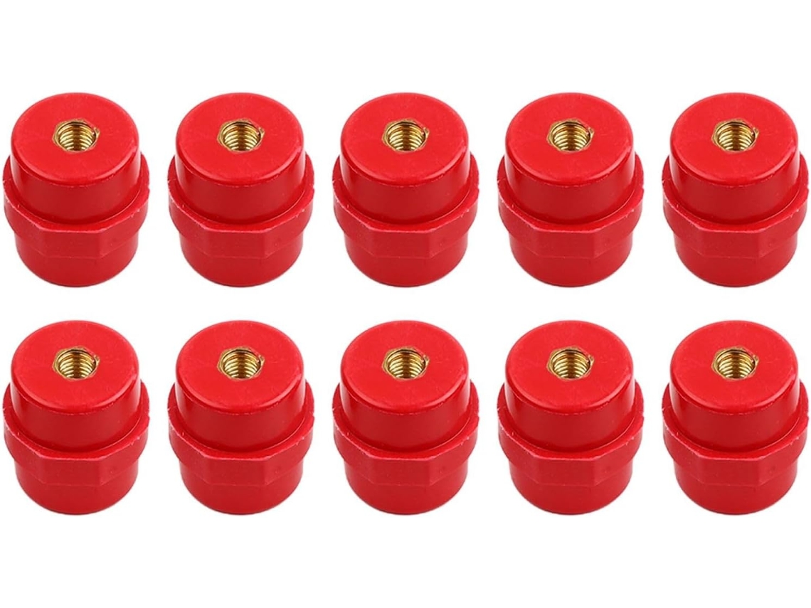 Paquete De 10 Aisladores De Barra Colectora Rojos De Alta Resistencia Sm-35 M8