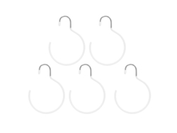 5pcs Gancho De Metal Multiuso Blanco Para Armario, Bufandas Y Cinturones, Resistente Y Antideslizante