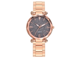 Relógio De Pulso Feminino Fashion Quartz Com Fivela Magnética Céu Estrelado Casual Ouro