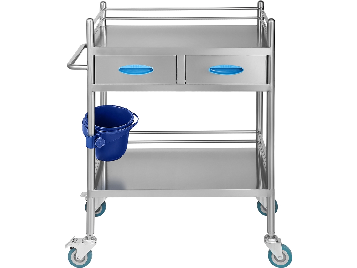 Carrito De Servicio Para Laboratorio Dental Médico Succebuy Con 2 Cajones, Portátil, De Acero Inoxidable