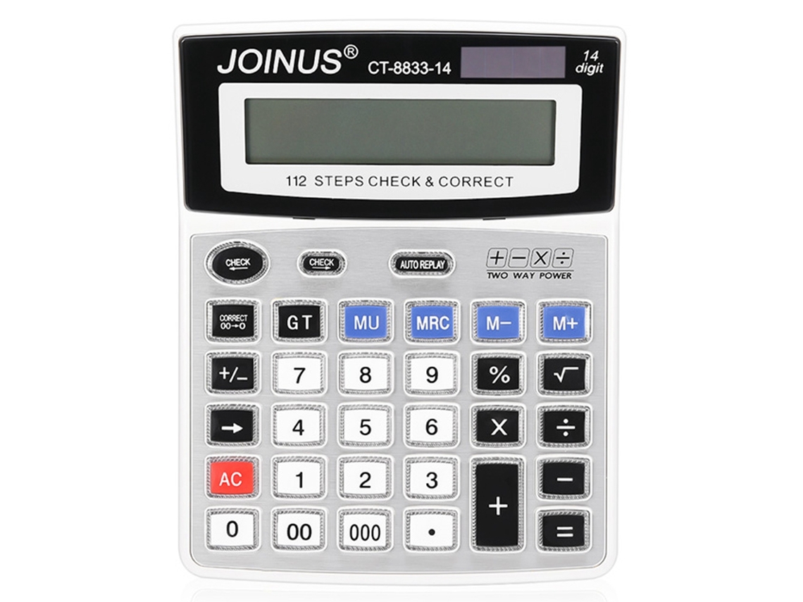 Calculadora electrónica portátil para estudiantes, 14 dígitos, respuesta automática.