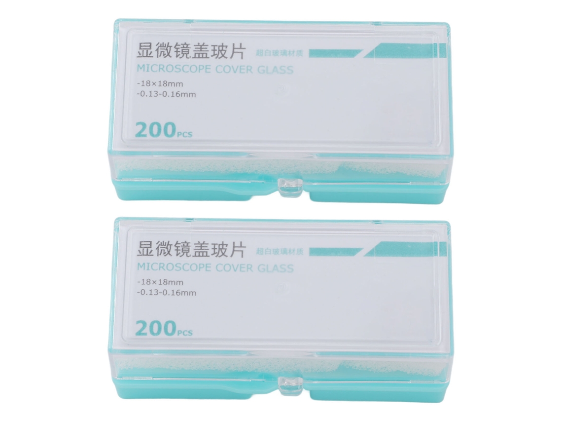 400 Piezas Cubiertas De Microscopio Cuadradas De Vidrio Redondeadas 18x18mm Para Microscopio