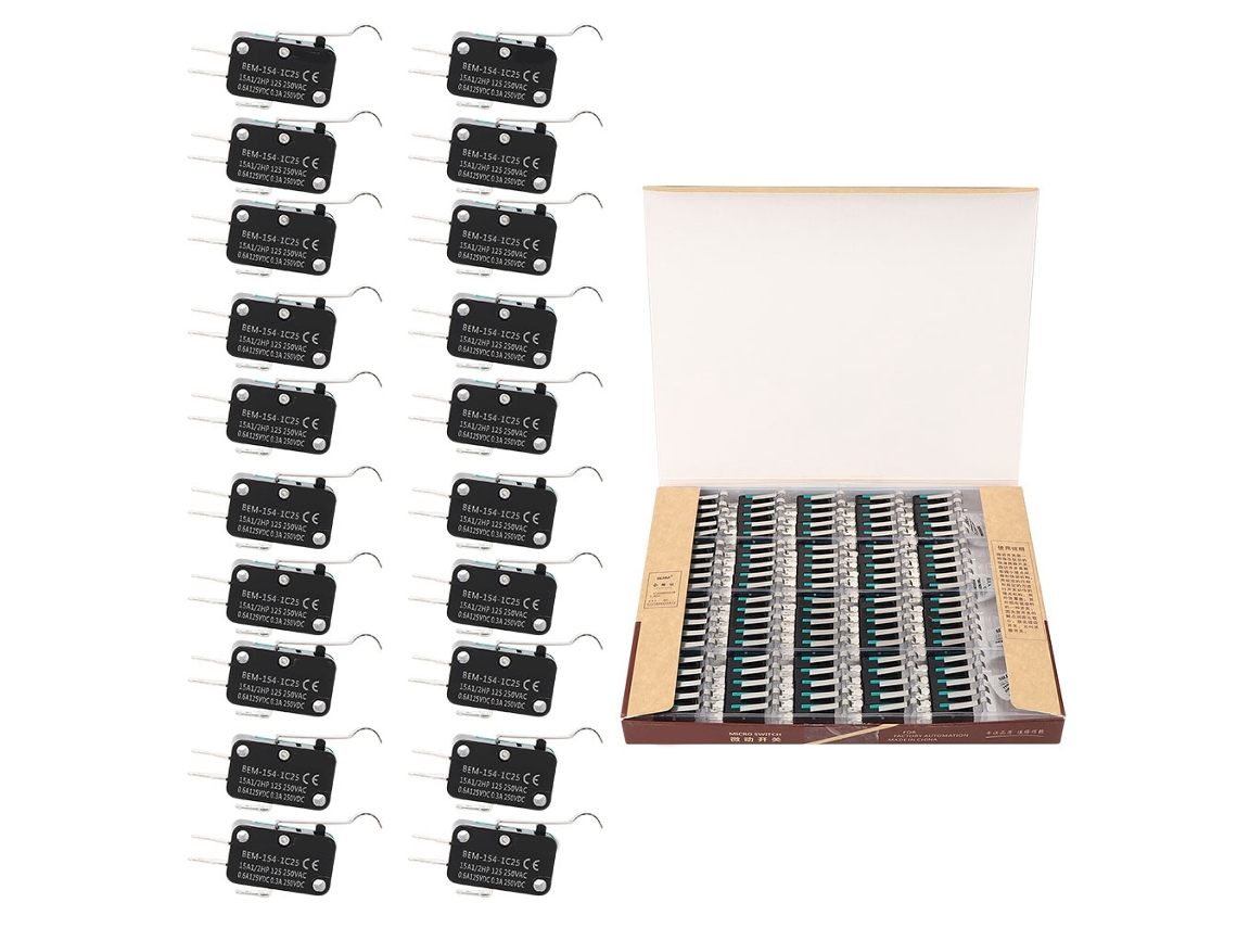 100pcs Interruptor Micro Bem 250vac 15a Auto-reset 154-1c25 Para Electrodomésticos