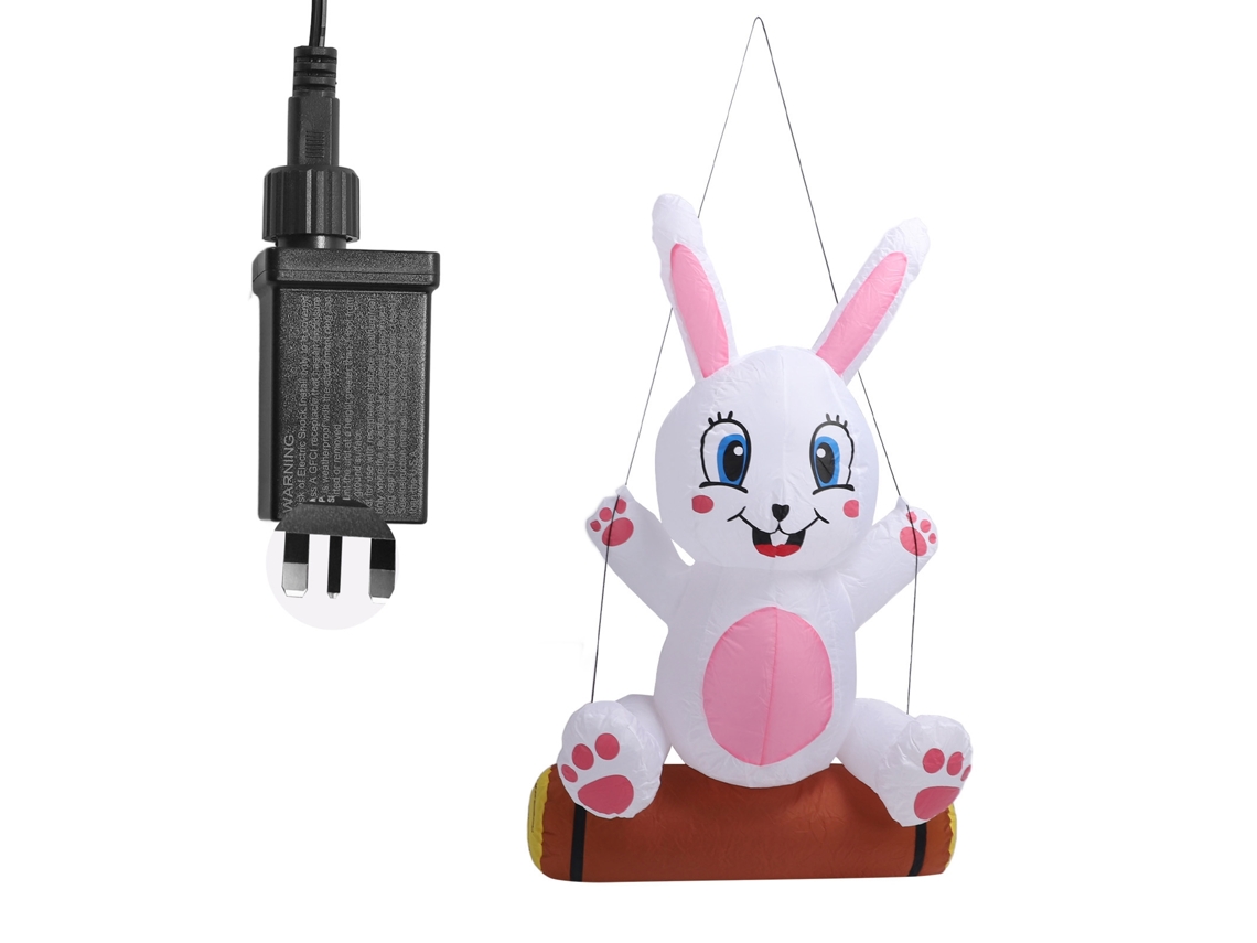 Decoración LED de conejito de Pascua, resistente a la lluvia y al viento