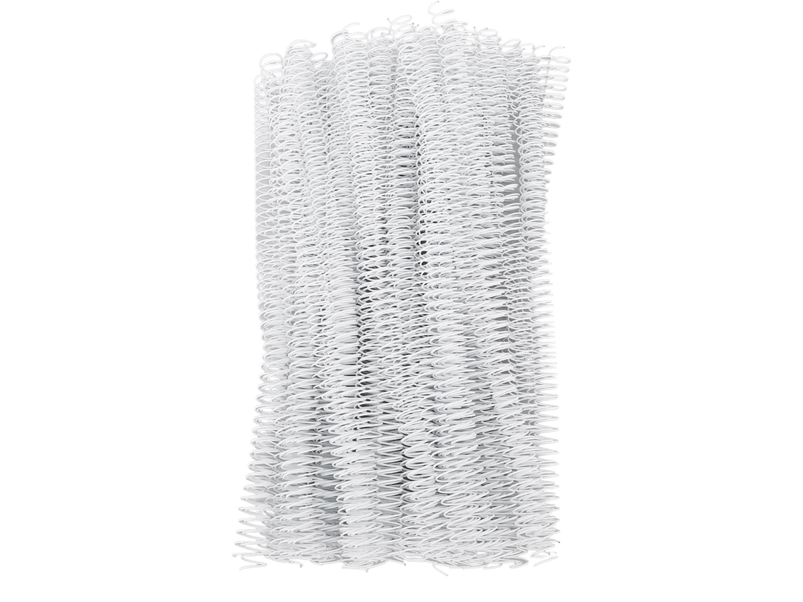 100 Espirales De Alambre De Bucle Simple Para Encuadernación, 12,7 Mm, 48 Dientes, Relación 4:1, Capacidad De 360 Grados, 90 Hojas, Color Blanco.