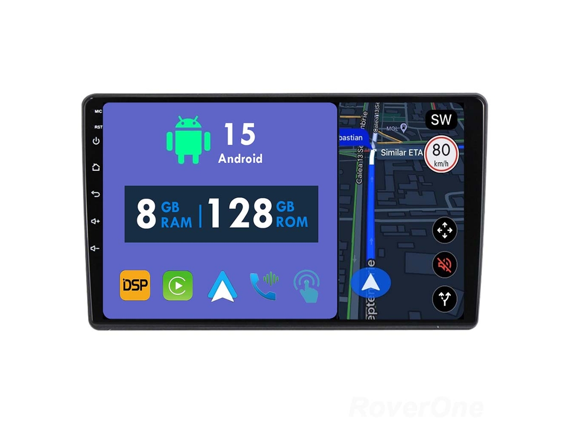 Coche Radio Android Auto Autoradio 8GB RAM 128G ROM CarPlay Navegación GPS Pantalla Táctil RoverOne para VW Golf Polo Tiguan Passat Amarok Bora Scirocco 