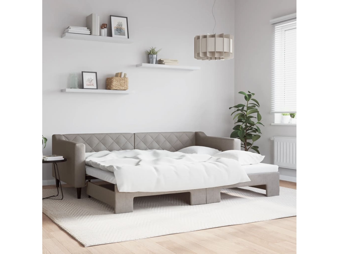 Sofá Cama Nido Tela Gris Taupe 90x200 Cm
