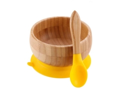 Cuenco de madera creativo con ventosa para niños NEVEANCE