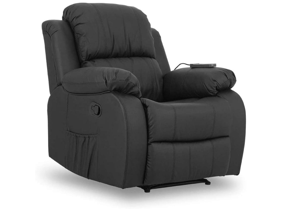 Sillón Relax 89x88x99cm NALUI Trevi Reclinable 160º, 8 Motores Silenciosos, Calor Lumbar, 4 Zonas de Masaje Y Pu Anti-cuarteo