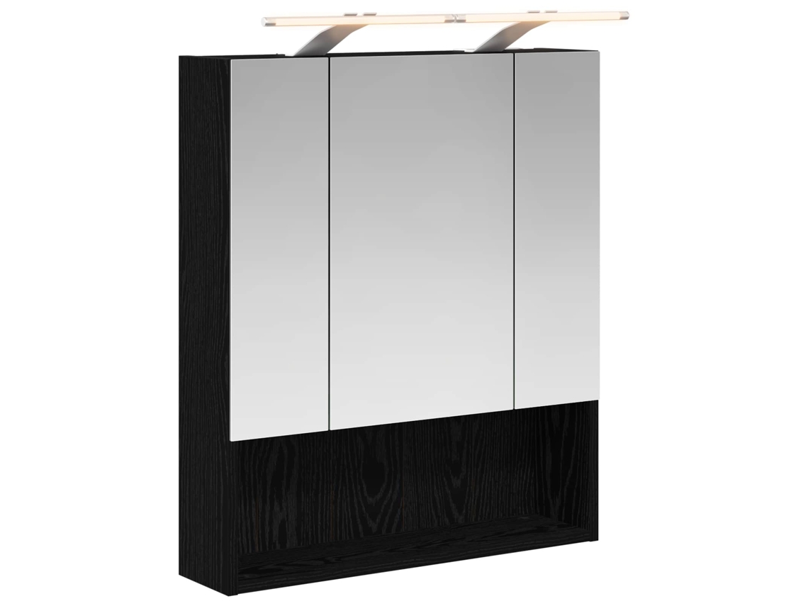 Maison Exclusive - Armario Con Espejo De Baño Roble Negro 60 X 14.5 X 70 Cm