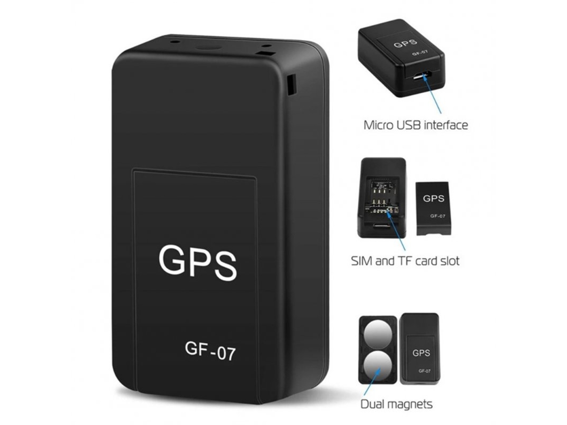 gf-07 mini localizador gps seguimiento en tiempo real dispositivo antirrobo  antipérdida rastreador gps negro