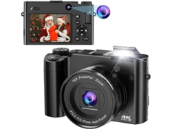 Cámara Digital 4k De 64 Mp Con Doble Lente Para Fotografía Y Vlogging, Video Con