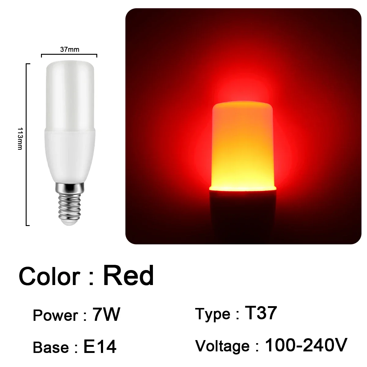 Bombillas Led (t37 E14 Rojas, 20 Unidades), Ideales Para Festivales, Karaokes, Bares Y Escaparates.