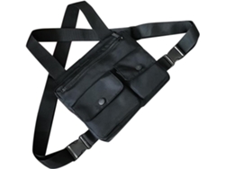 Riñonera Tipo Chaleco De Nailon Negro, Riñonera Multifuncional Estilo Hip-hop Para Hombre, Gran Capacidad.