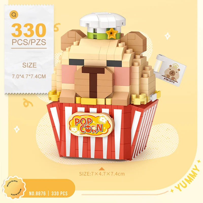 (palomitas De Maíz) Animales Lindos De Dibujos Animados, Nano Bloques De Construcción, Bloques De Construcción En Miniatura, Juguetes Educativos