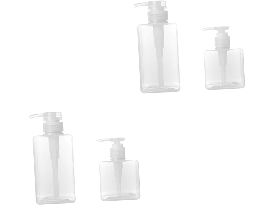 Juego De 4 Botellas De Plástico Recargables Con Bomba Para Dispensador De Loción/gel, Portátiles Para Viajes.