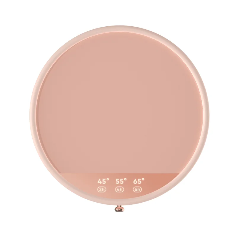 Calentador de tazas de café inteligente con temporizador (rosa, sin taza) Calentador eléctrico de bebidas