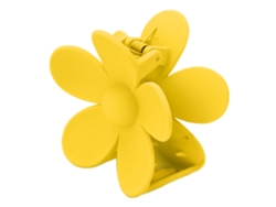 Pinza De Plastico De Mandibula Con Doble Cierre Y Dientes Antideslizantes Floral Clips De Pelo Accesorios Amarillo Limon