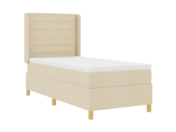 Maison Exclusive - Cama Tipo Box Spring Con Colchón Crema 90 X 200 Cm Tela
