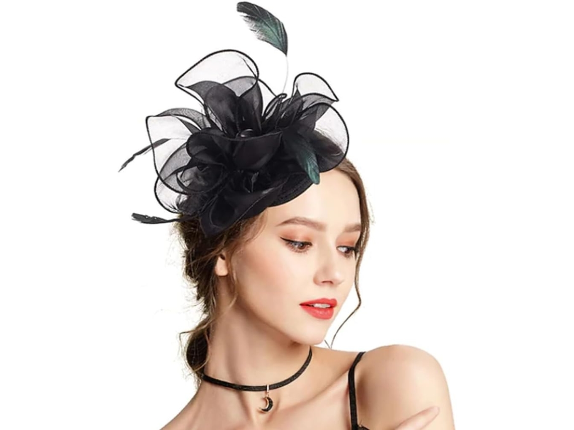 Diadema Tocado Para Mujer Con Plumas. Diadema De Malla Para Cóctel.