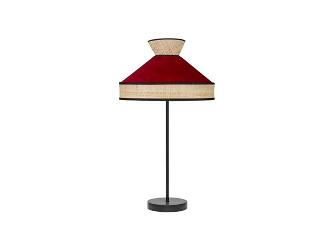 Lámpara de mesa Alto Fabrizio 1xe27 Natural/rojo 61x30x30 cm Fabrilamp