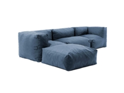 Sala de estar modular para jardín con 1 chaise longue, 2 sillas de esquina y 1 puf