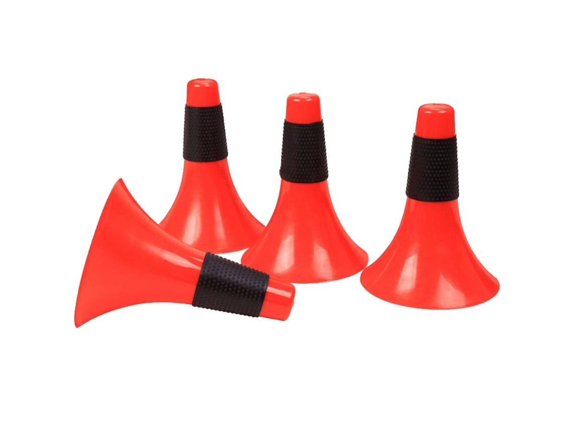 Conos de fútbol de plástico, marcadores con soporte, barreras de entrenamiento para fútbol, baloncesto y patinaje (rojo y negro)
