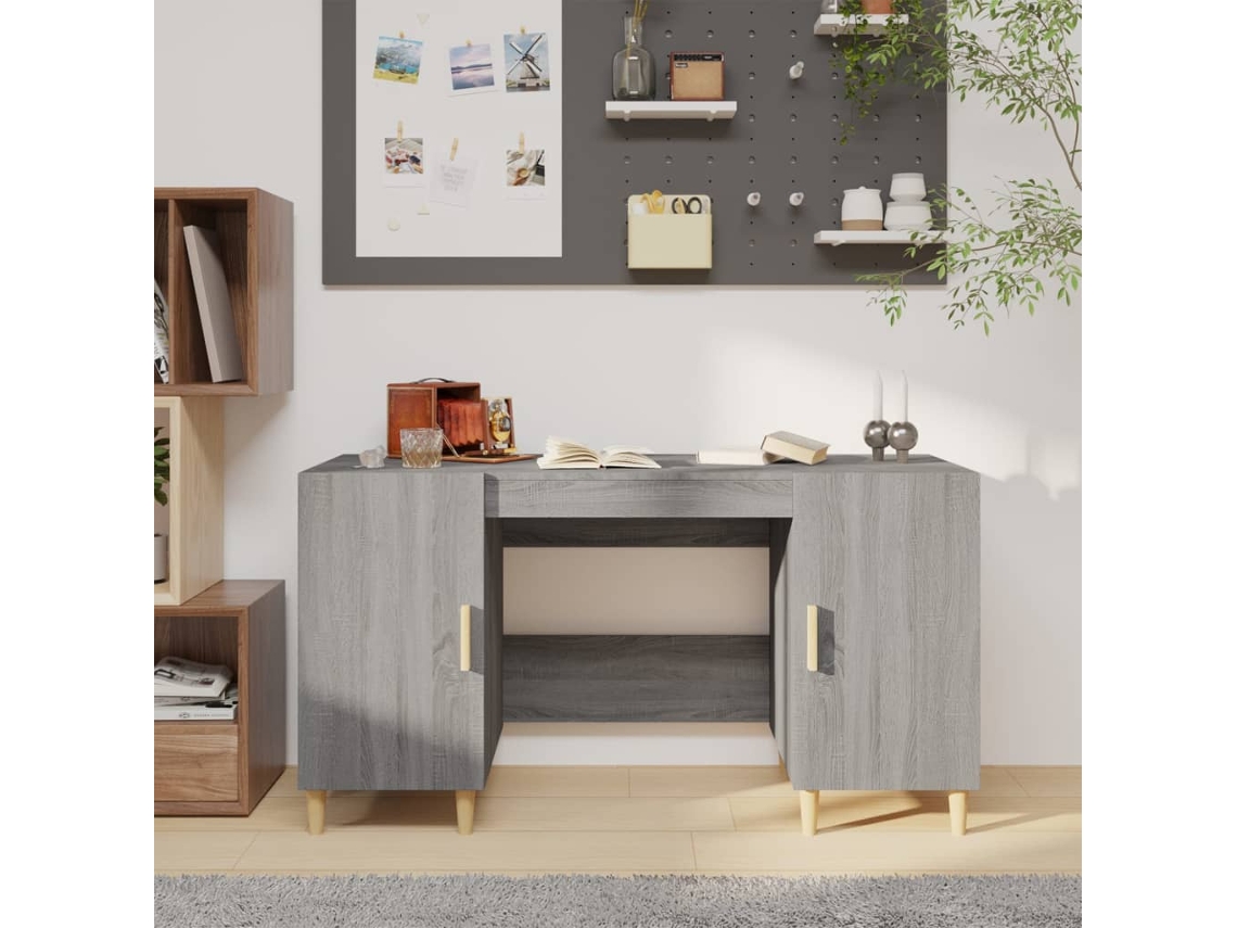 Escritorio | Mesa | Escritorio 140x50x75 cm Derivados de madera Gris Sonoma