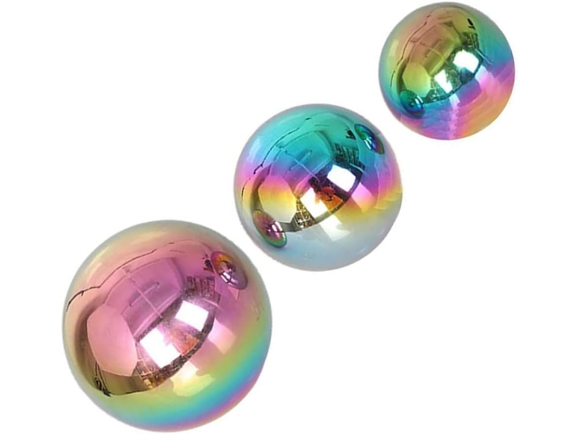 Kichouse Juego De 3 Esferas Reflectantes De Acero Inoxidable Para Decoración De Jardín Y Hogar. Bolas De Espejo Pulidas