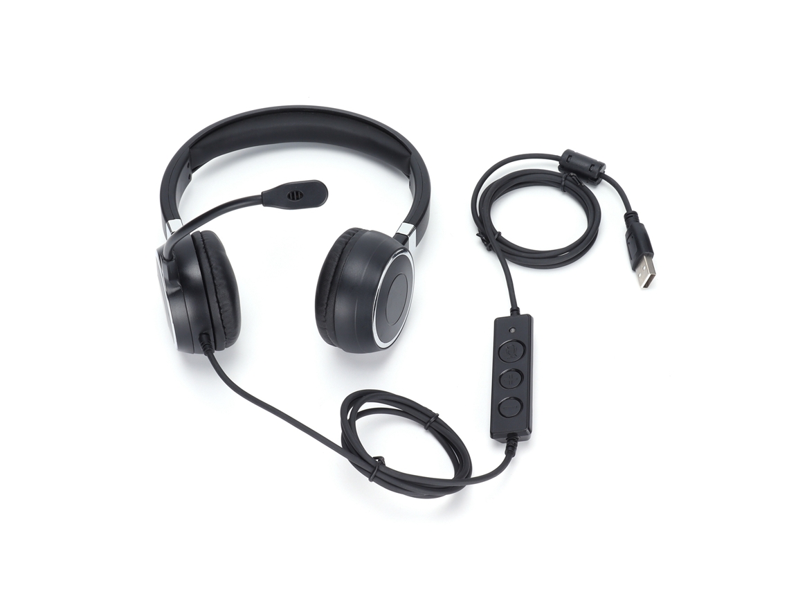 Auriculares telefónicos (binaurales con micrófono y control de audio)