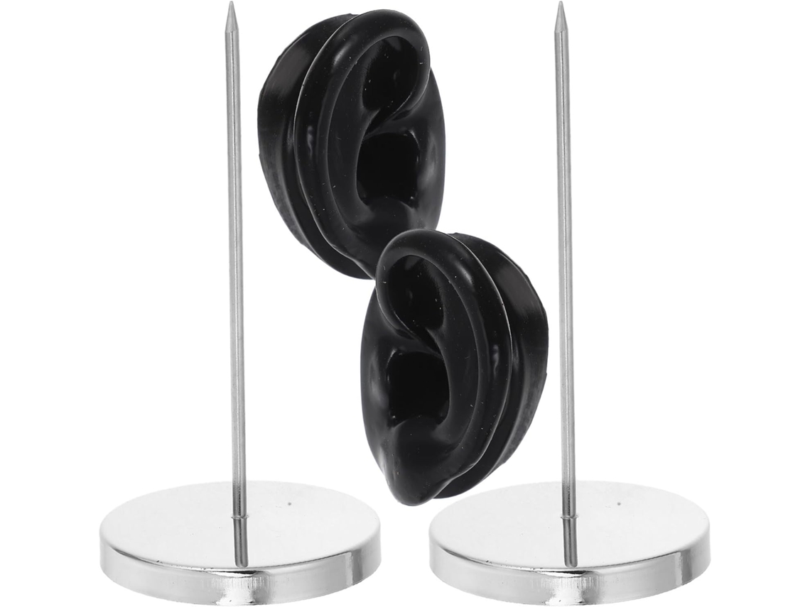 Soporte Exhibición Silicona Negra Pendientes Diseño Oreja Derecha Redonda Metal 2 Piezas Fotografía Venta